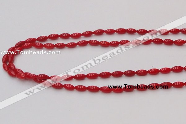 CCB132 15.5 inches 4*7mm rice red coral beads strand wholesale