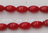 CCB133 15.5 inches 5*7mm rice red coral beads strand wholesale