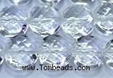 CCB1330 15 inches 8mm faceted coin white crystal beads