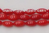 CCB134 15.5 inches 4*8mm rice red coral beads strand wholesale