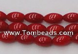 CCB135 15.5 inches 5*8mm rice red coral beads strand wholesale