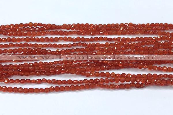 CCB1354 15 inches 2.5mm faceted coin red agate beads
