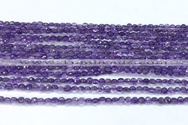 CCB1357 15 inches 2.5mm faceted coin amethyst beads