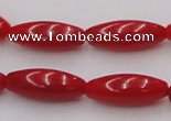 CCB136 15.5 inches 5*12mm rice red coral beads strand wholesale