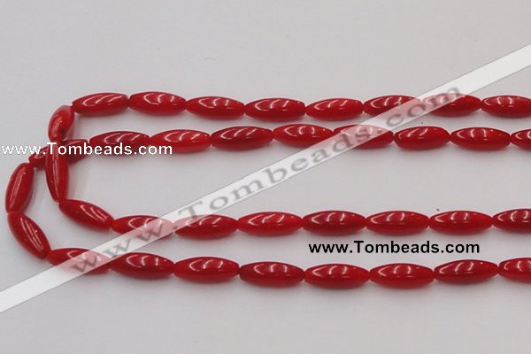 CCB136 15.5 inches 5*12mm rice red coral beads strand wholesale