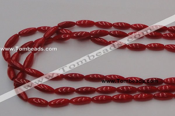 CCB137 15.5 inches 5*13mm rice red coral beads strand wholesale