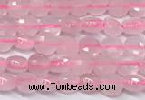 CCB1371 15 inches 4mm faceted coin rose quartz beads