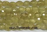 CCB1379 15 inches 4mm faceted coin golden rutilated quartz beads