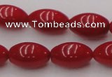 CCB138 15.5 inches 7*11mm rice red coral beads strand wholesale