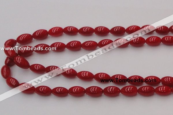 CCB138 15.5 inches 7*11mm rice red coral beads strand wholesale