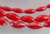 CCB14 5pcs 15.5 inches rice shape red coral beads Wholesale