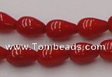 CCB140 15.5 inches 5*8mm teardrop red coral beads wholesale