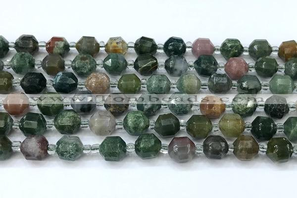 CCB1442 15 inches 7mm - 8mm faceted Indian agate beads