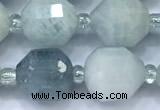 CCB1453 15 inches 9mm - 10mm faceted aquamarine beads