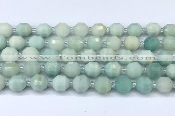 CCB1457 15 inches 9mm - 10mm faceted amazonite beads