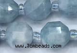 CCB1466 15 inches 9mm - 10mm faceted aquamarine beads
