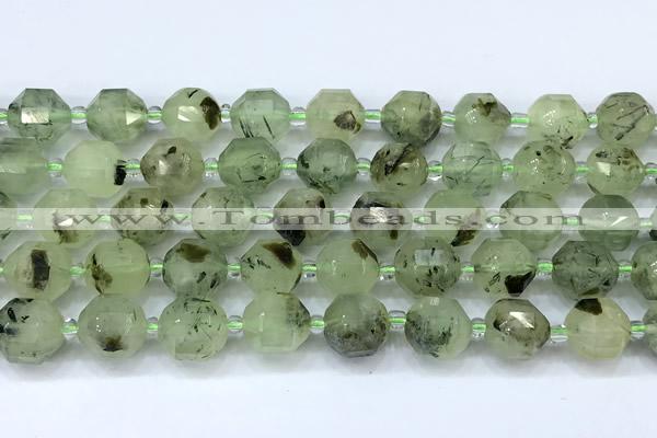 CCB1468 15 inches 9mm - 10mm faceted prehnite beads