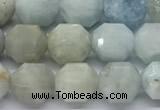 CCB1501 15 inches 7mm - 8mm faceted aquamarine beads