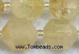 CCB1533 15 inches 11mm - 12mm faceted citrine gemstone beads