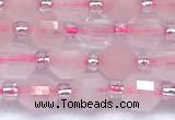 CCB1584 15 inches 5mm - 6mm faceted rose quartz beads