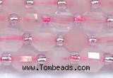 CCB1584 15 inches 5mm - 6mm faceted rose quartz beads