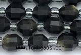 CCB1597 15 inches 5mm - 6mm faceted golden obsidian beads