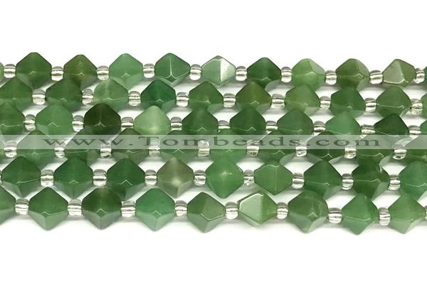 CCB1613 15 inches 10mm faceted green aventurine beads