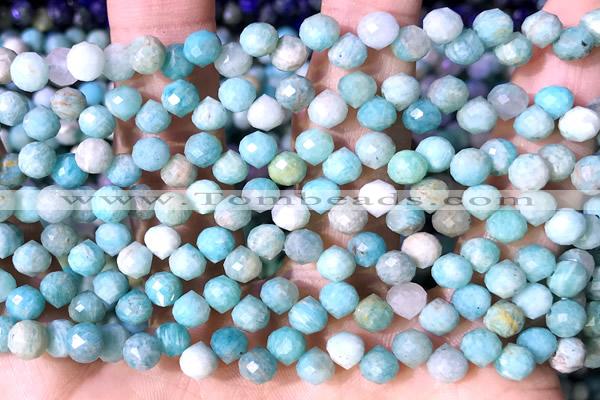 CCB1645 15 inches 6mm faceted teardrop amazonite beads