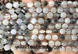 CCB1720 15 inches 6mm faceted coin cloudy quartz beads
