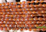 CCB1731 15 inches 6mm faceted coin red agate gemstone beads