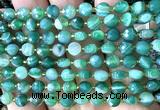 CCB1735 15 inches 6mm faceted coin green banded agate beads