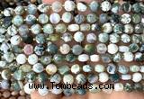 CCB1738 15 inches 6mm faceted coin tree agate beads