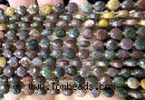 CCB1742 15 inches 6mm faceted coin ocean agate beads
