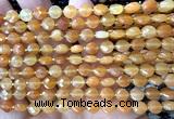 CCB1761 15 inches 6mm faceted coin red aventurine jade beads