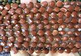 CCB1781 15 inches 6mm faceted coin red jasper beads