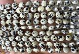 CCB1788 15 inches 6mm faceted coin dalmatian jasper beads