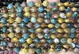 CCB1798 15 inches 6mm faceted coin ocean jasper beads