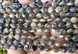 CCB1822 15 inches 6mm faceted coin grey opal gemstone beads