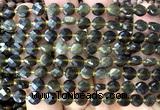 CCB1827 15 inches 6mm faceted coin golden obsidian beads