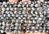 CCB1829 15 inches 6mm faceted coin snowflake obsidian beads