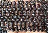 CCB1831 15 inches 6mm faceted coin red garnet gemstone beads