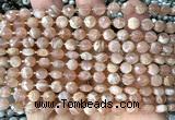 CCB1833 15 inches 6mm faceted coin moonstone gemstone beads