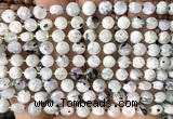 CCB1834 15 inches 6mm faceted coin white moonstone beads
