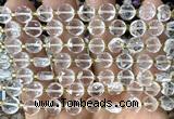 CCB1901 15 inches 8mm faceted coin white crystal beads