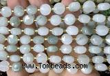 CCB1914 15 inches 8mm faceted coin green rutilated quartz beads