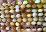 CCB1956 15 inches 8mm faceted coin yellow jade beads