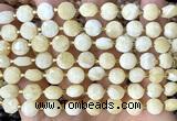 CCB1957 15 inches 8mm faceted coin honey jade beads