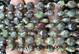 CCB1984 15 inches 8mm faceted coin dragon blood jasper beads