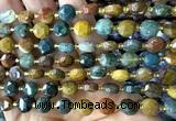 CCB1987 15 inches 8mm faceted coin ocean jasper beads