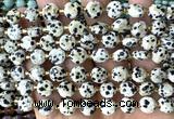 CCB1990 15 inches 8mm faceted coin dalmatian jasper beads